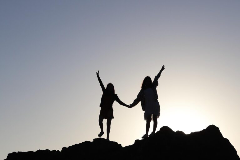 against light, summer, silhouette, children, together, collaboration, people, nature, sunset, sunlight